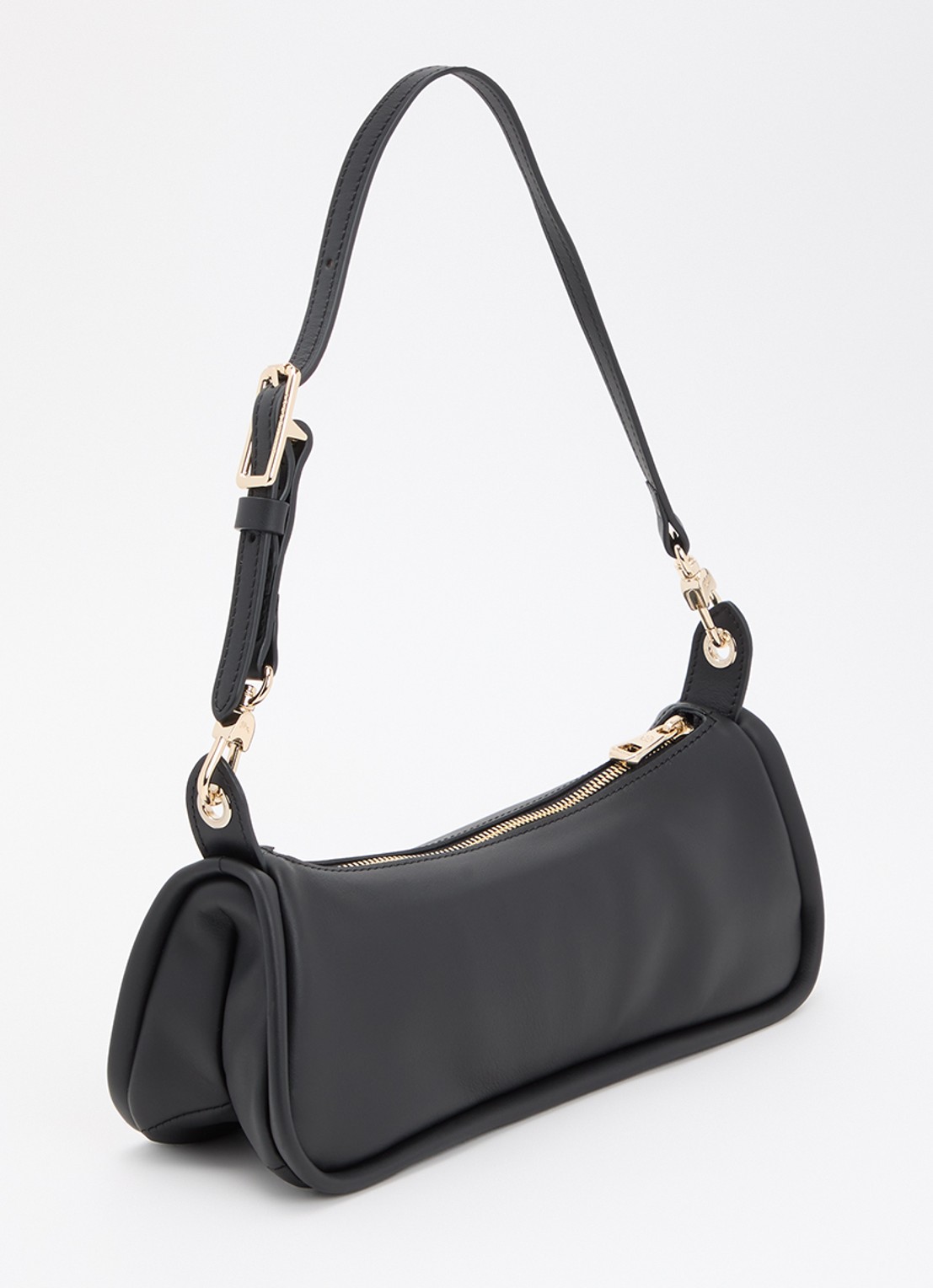 Longchamp Looong schoudertas M van leer - achterkant 2 zwart