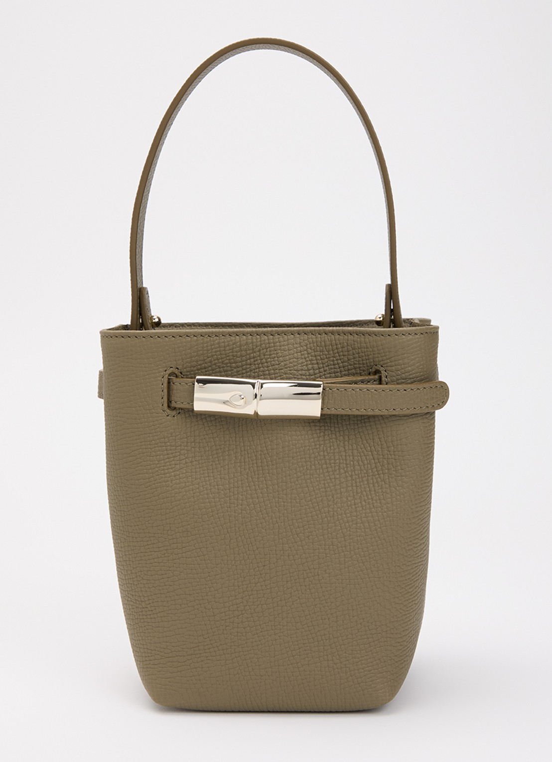 Longchamp Schoudertas van leer met afneembare schouderriem  - voorkant olijfgroen