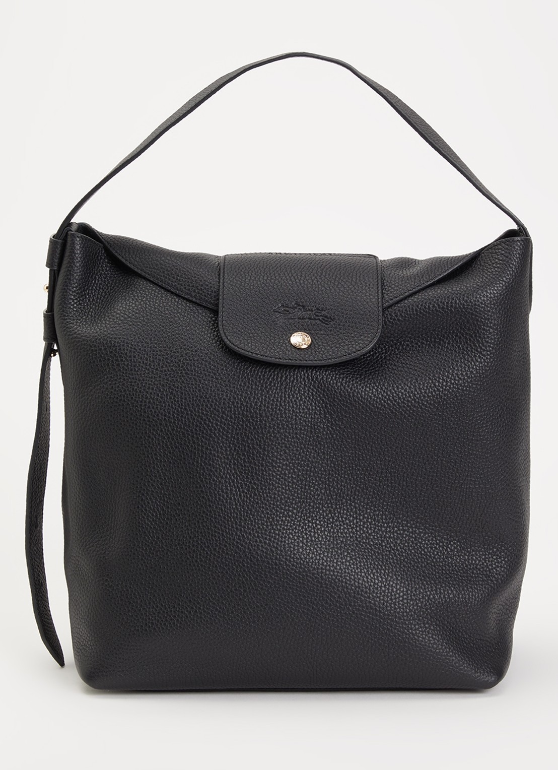 Longchamp Schoudertas van leer met logo  - voorkant 5 zwart