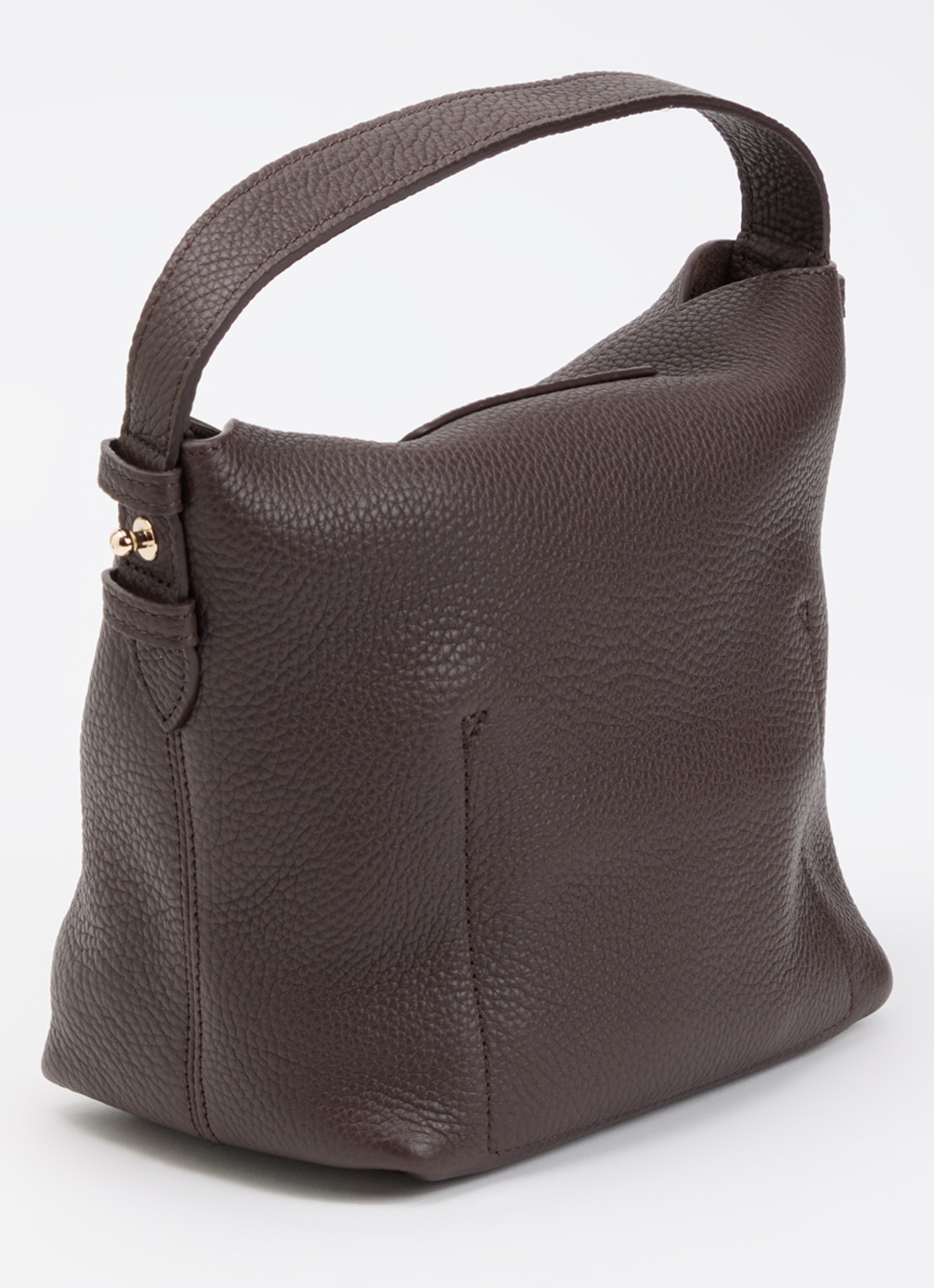 Longchamp Schoudertas van leer met logo  - achterkant 5 kastanjebruin
