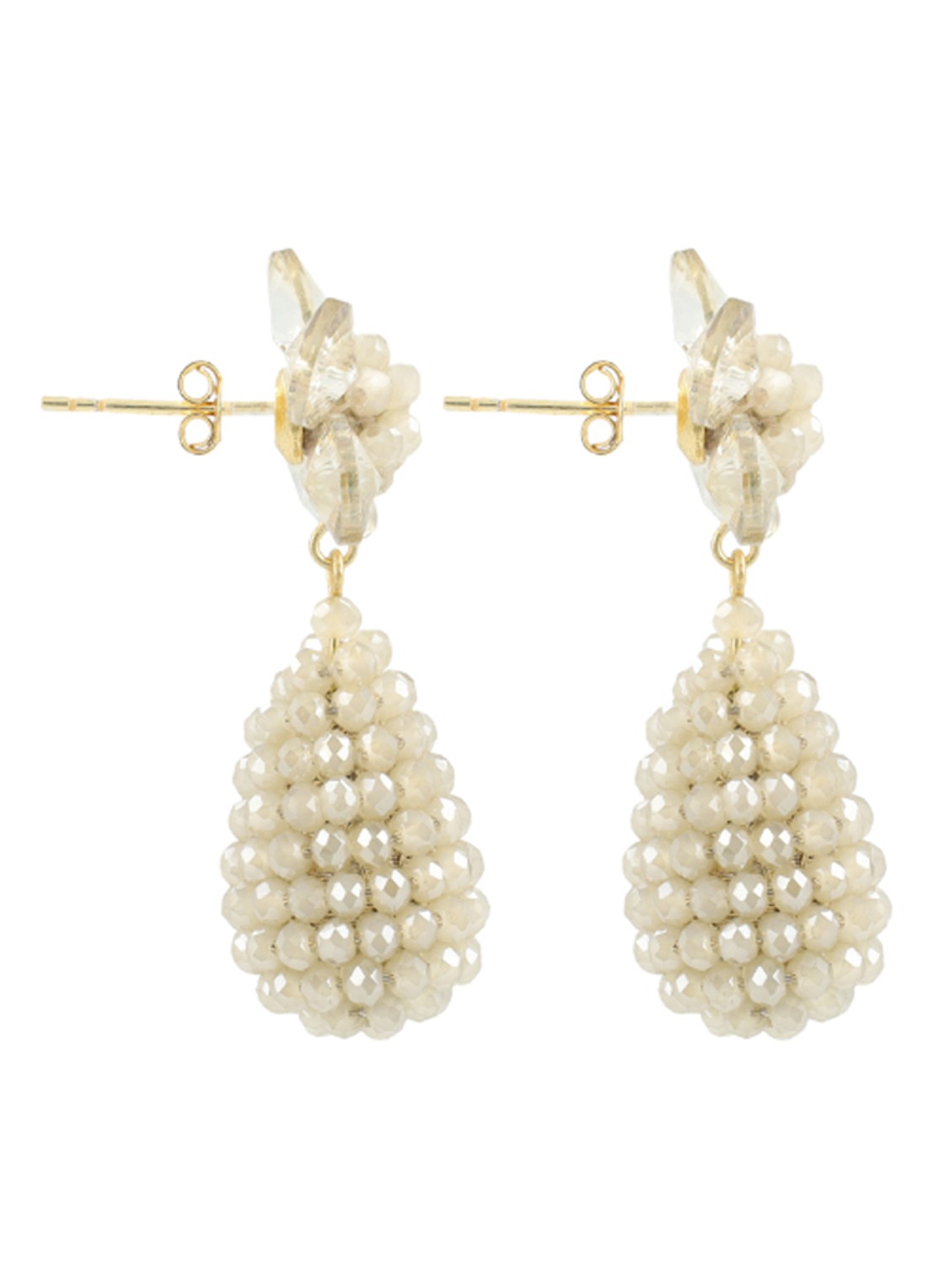 LOTT. gioielli Amy oorstekers verguld  - detail 3 beige