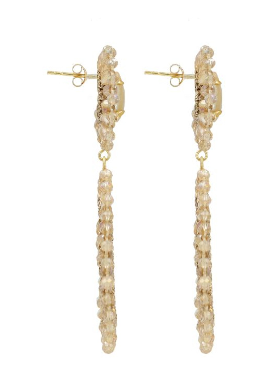 LOTT. gioielli Apollo Double Drop oorstekers verguld - detail beige