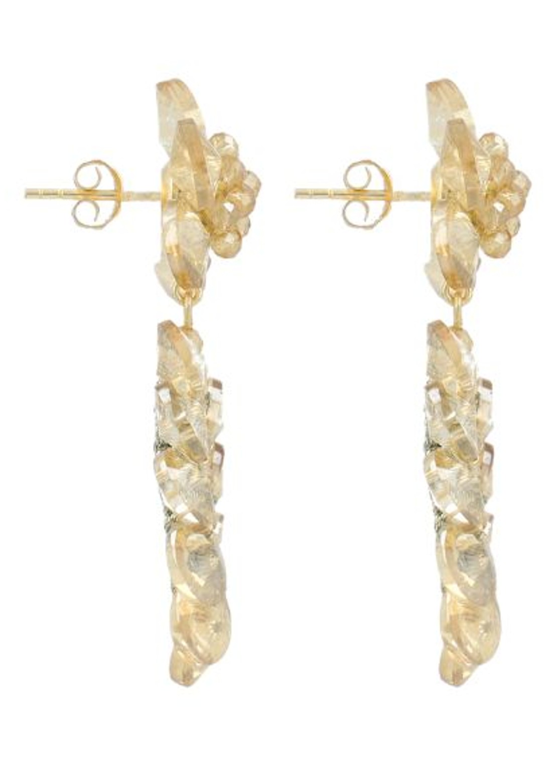 LOTT. gioielli Apollo Double Drop S/M oorstekers verguld - detail beige