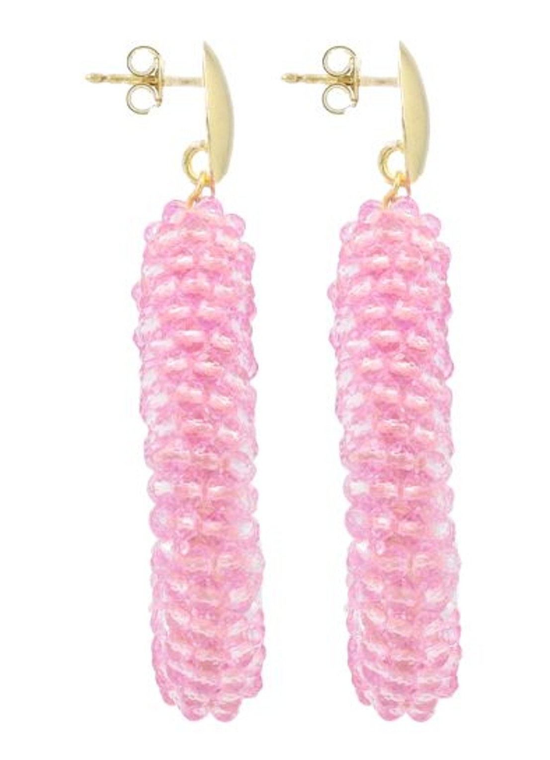LOTT. gioielli Berry Drop L oorhangers verguld - detail 3 lichtroze