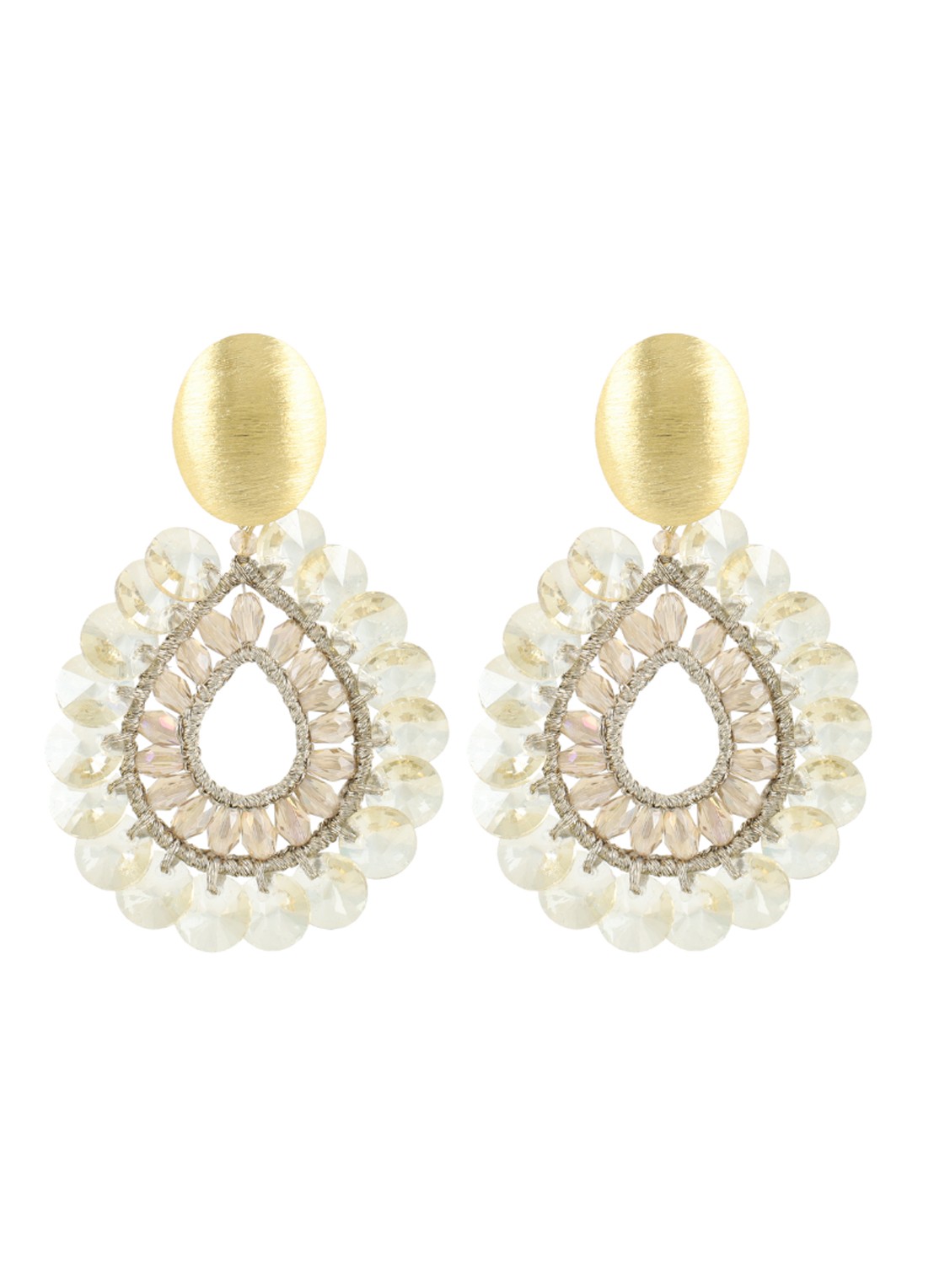LOTT. gioielli Carrie oorstekers verguld - voorkant beige