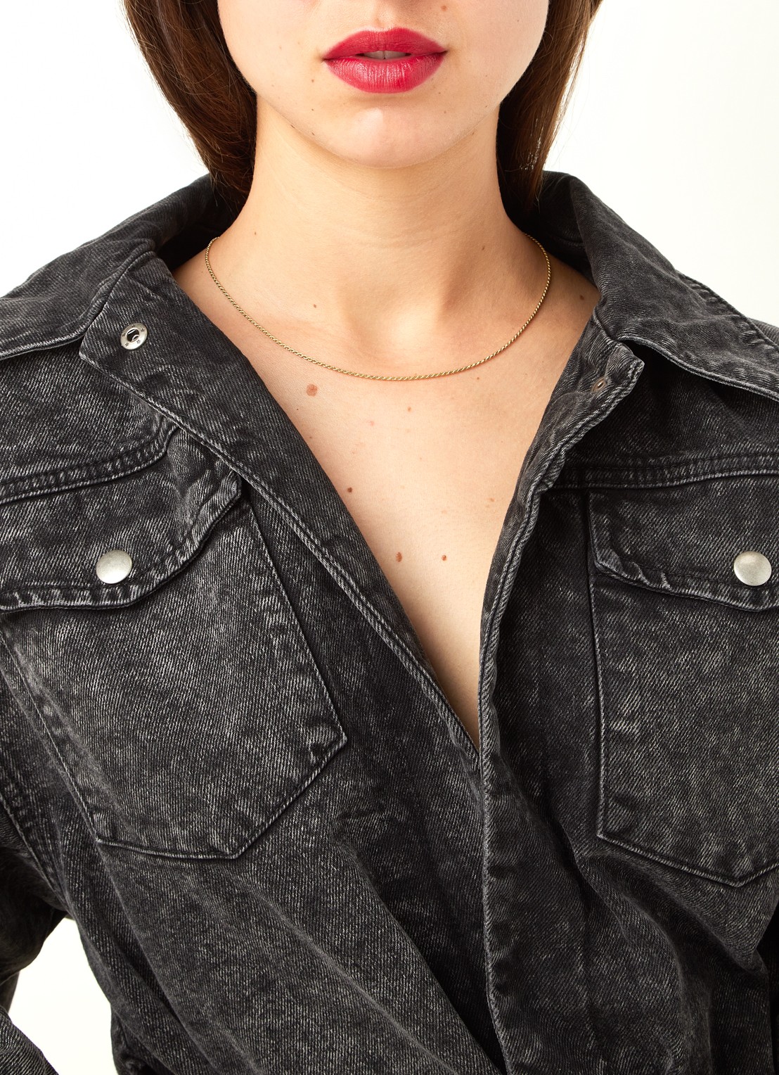 LOTT. gioielli Classic twisted XS ketting verguld - voorkant 2 goud
