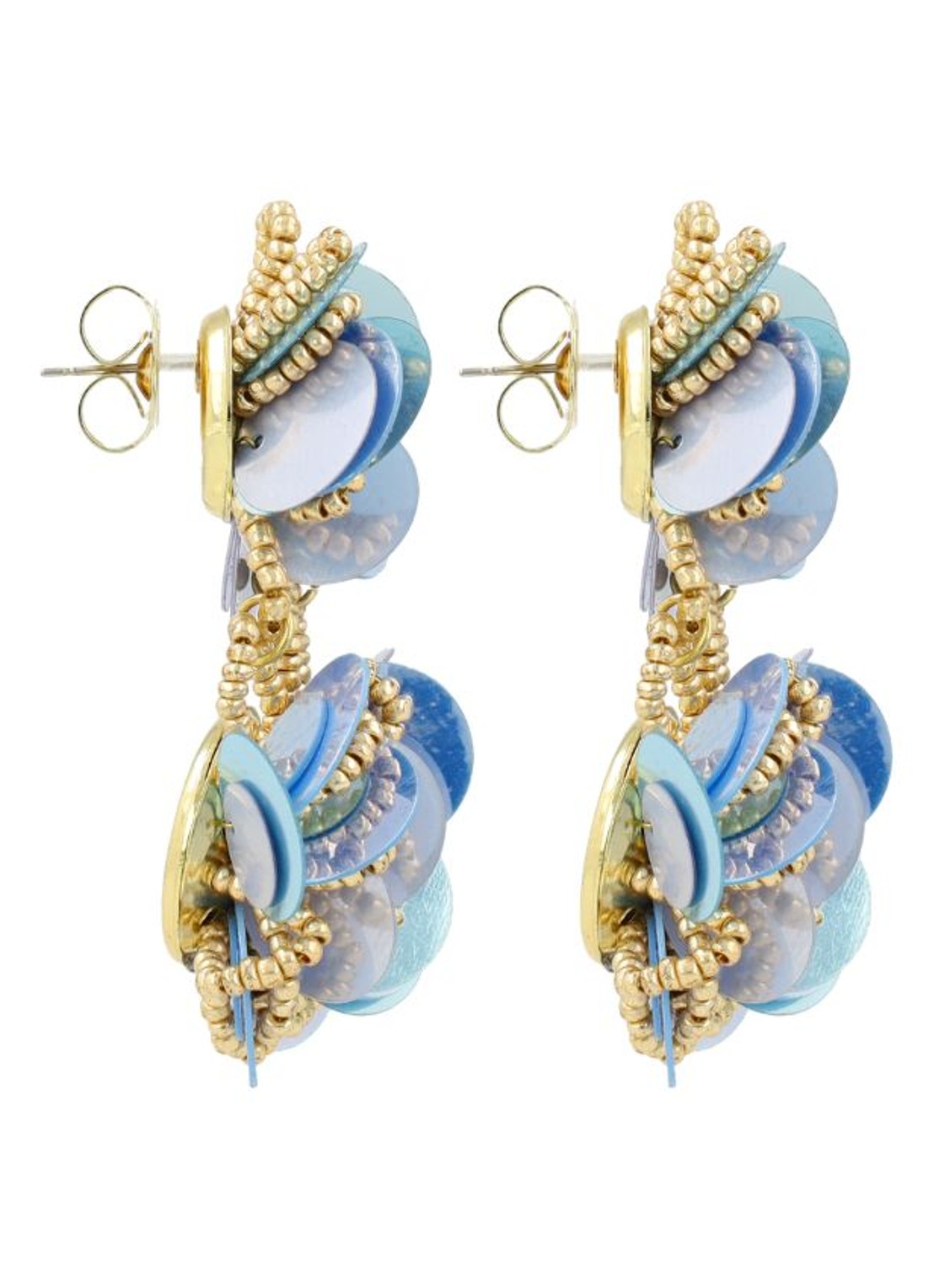 LOTT. gioielli Double Knotted Sequins M oorstekers verguld - detail lichtblauw