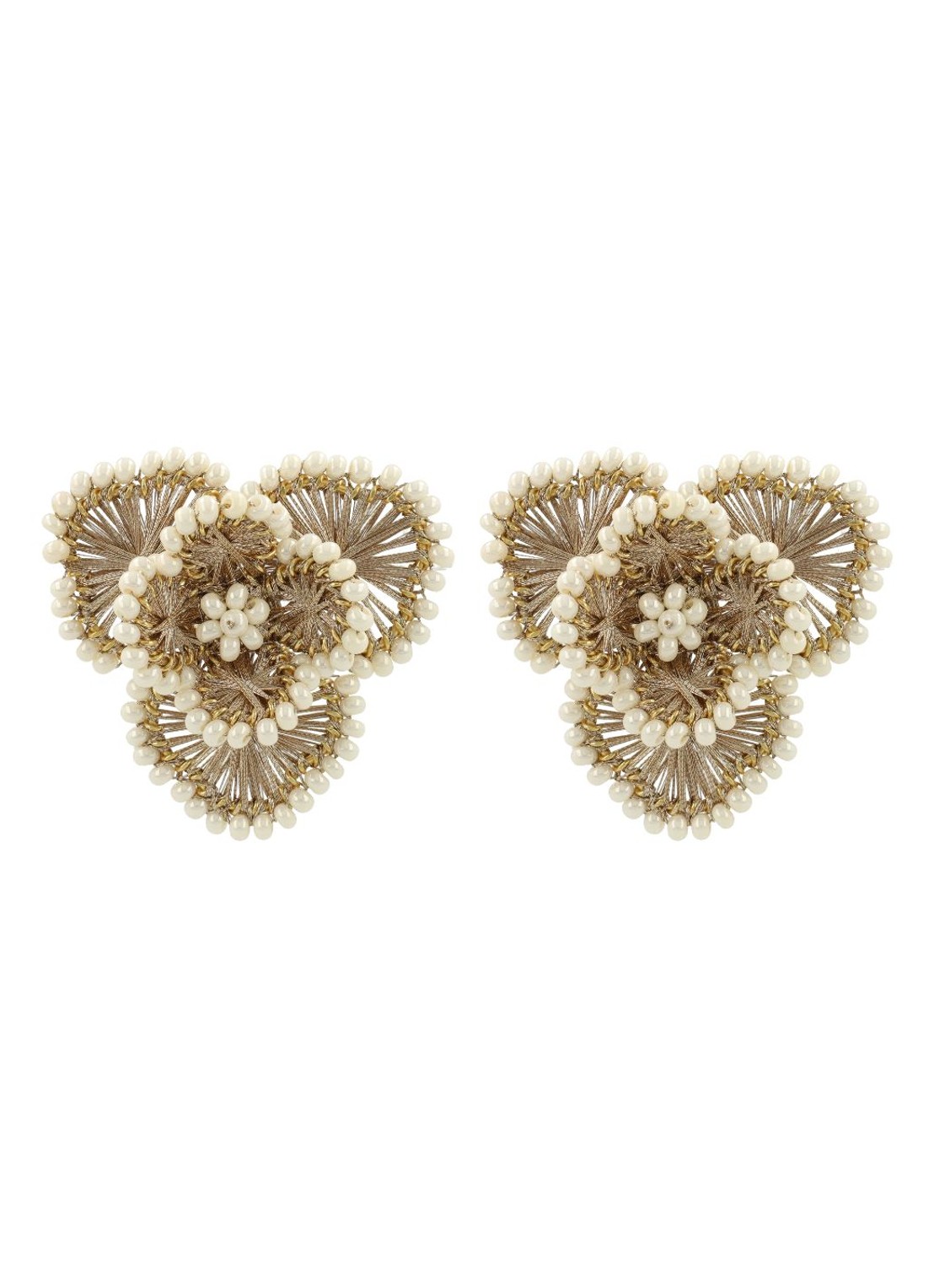LOTT. gioielli Flower L Aster oorstekers - voorkant 2 beige
