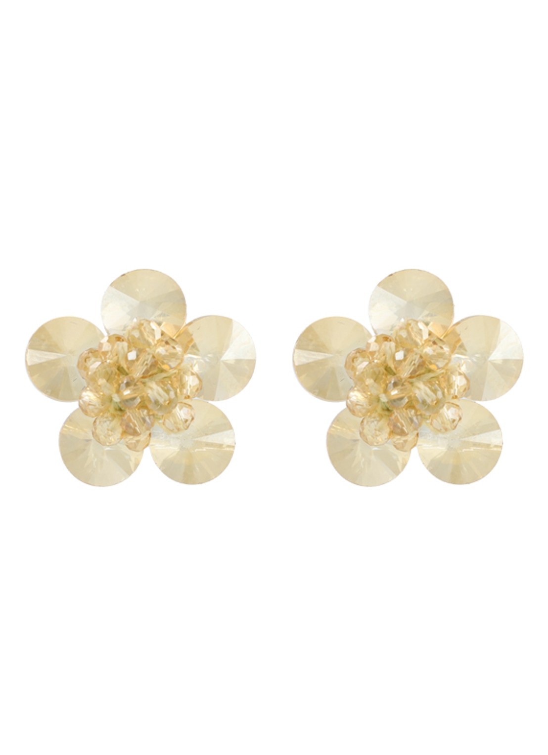 LOTT. gioielli Flower Stud Teuntje oorstekers - voorkant beige