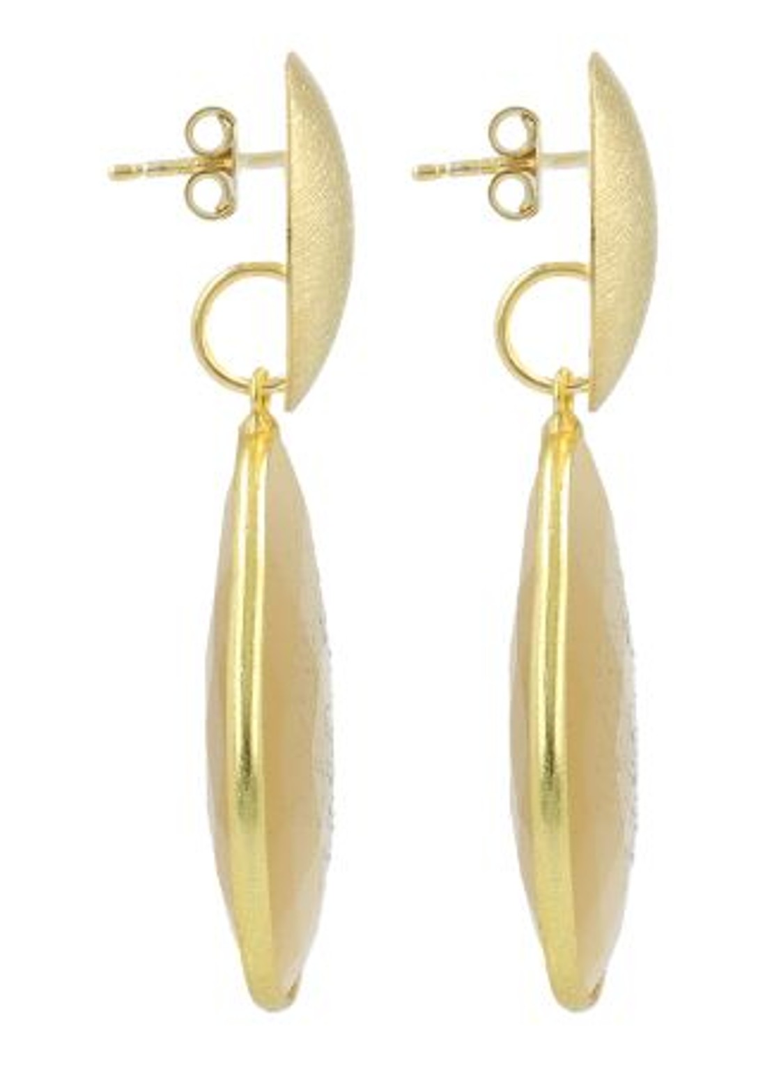 LOTT. gioielli Framed Drop L Rae oorstekers - detail beige