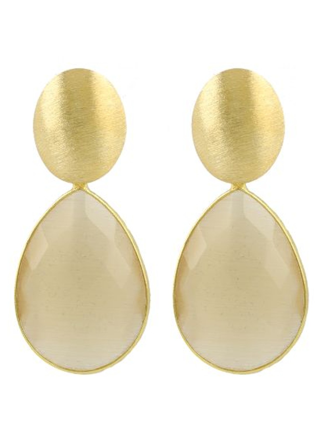 LOTT. gioielli Framed Drop L Rae oorstekers - voorkant 2 beige