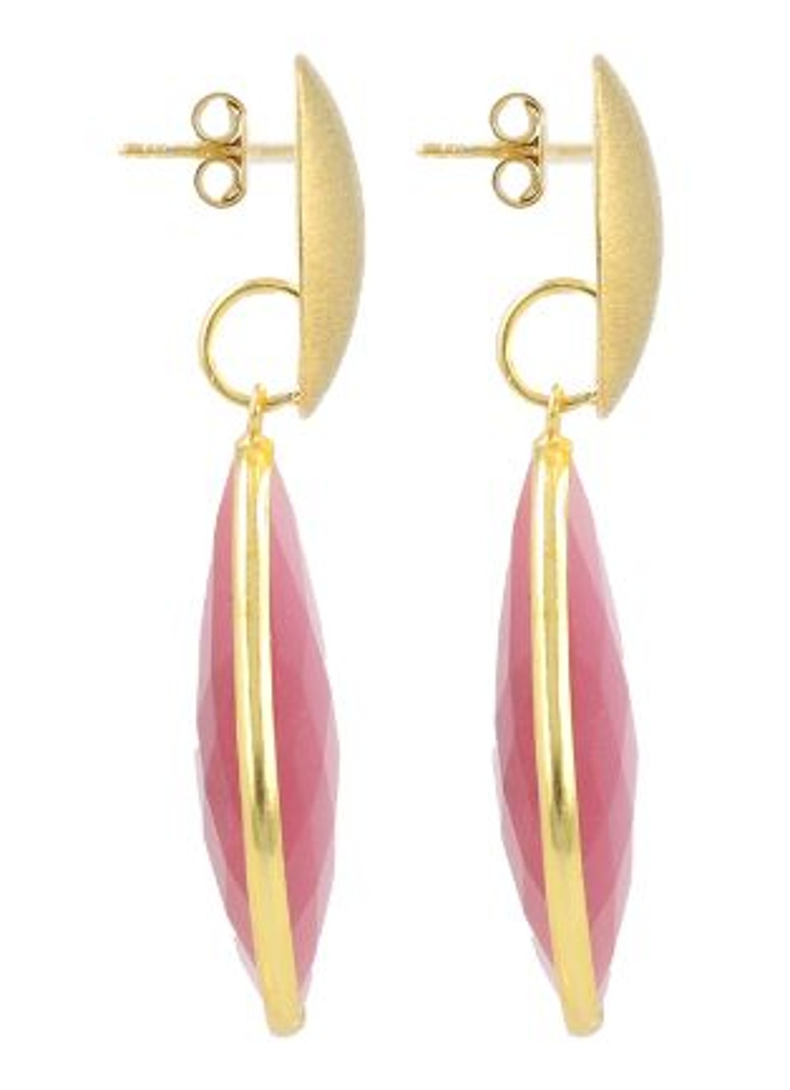 LOTT. gioielli Framed Drop L Rae oorstekers - detail 3 fuchsia