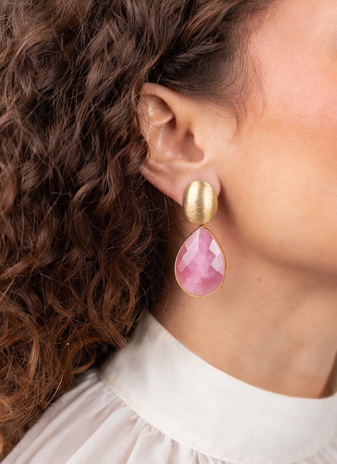 LOTT. gioielli Framed Drop L Rae oorstekers - voorkant 2 fuchsia