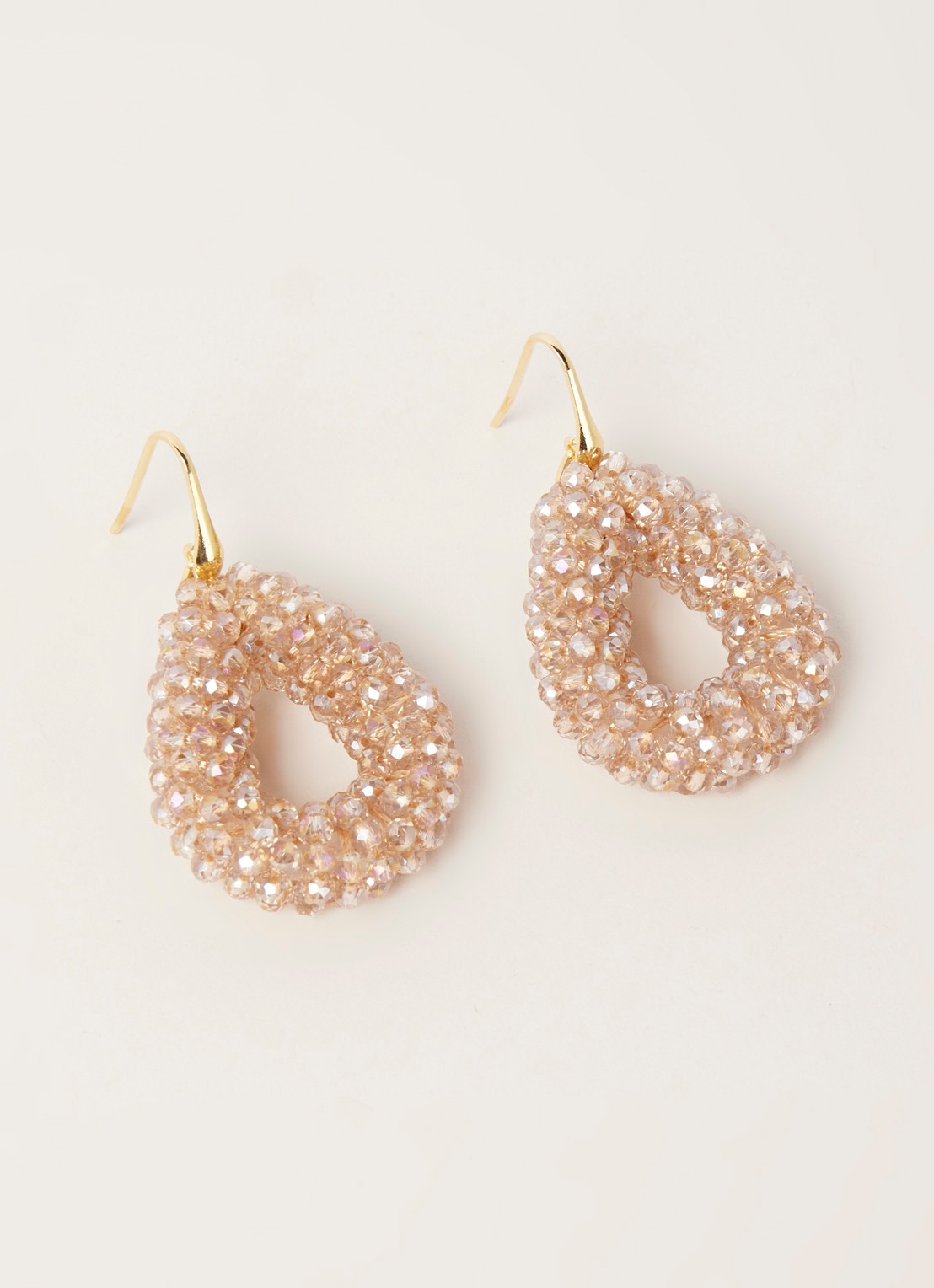 LOTT. gioielli Glasberry oorhangers met glaskralen - detail donkerbeige