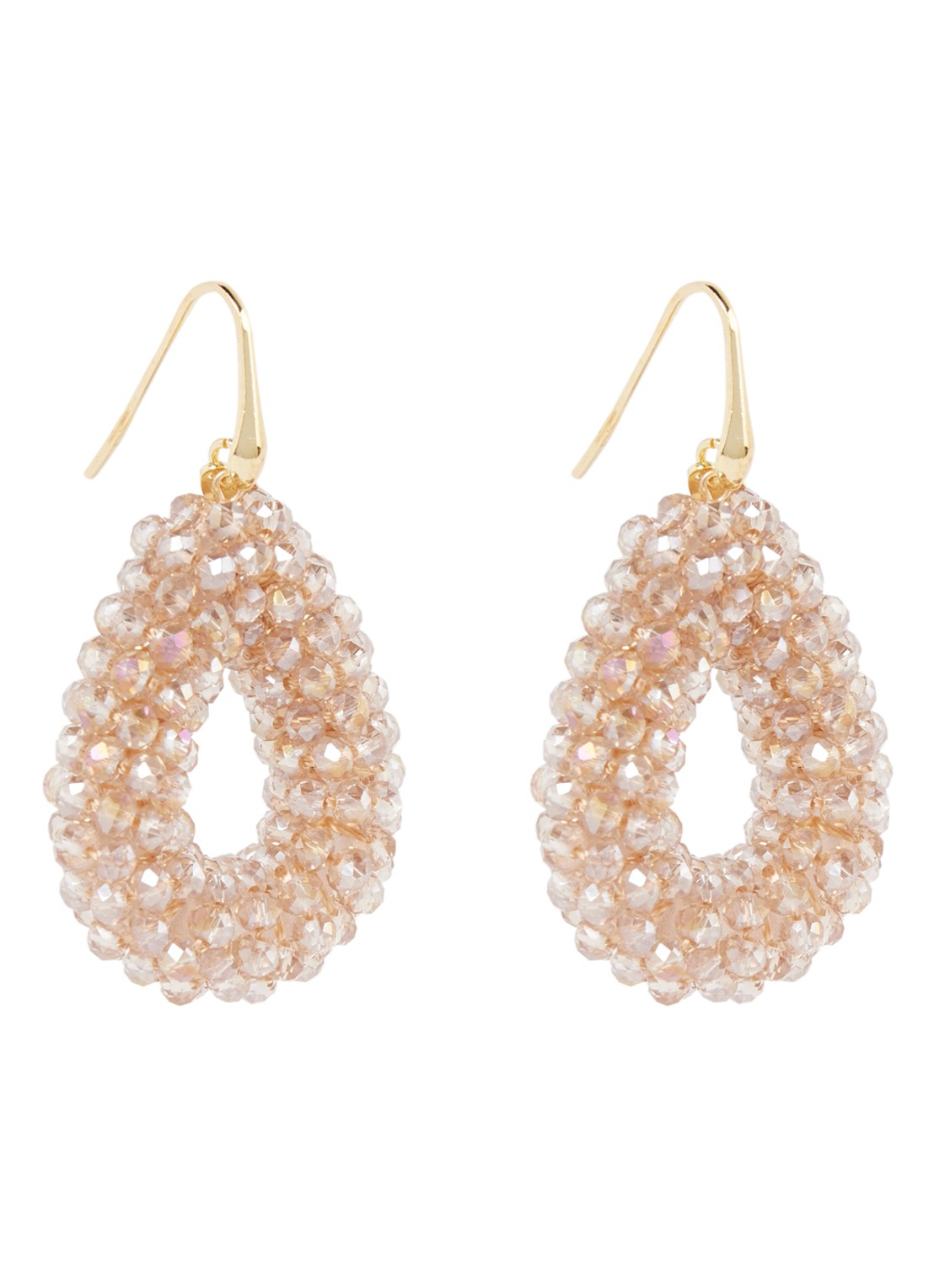 LOTT. gioielli Glasberry oorhangers met glaskralen - voorkant 2 donkerbeige