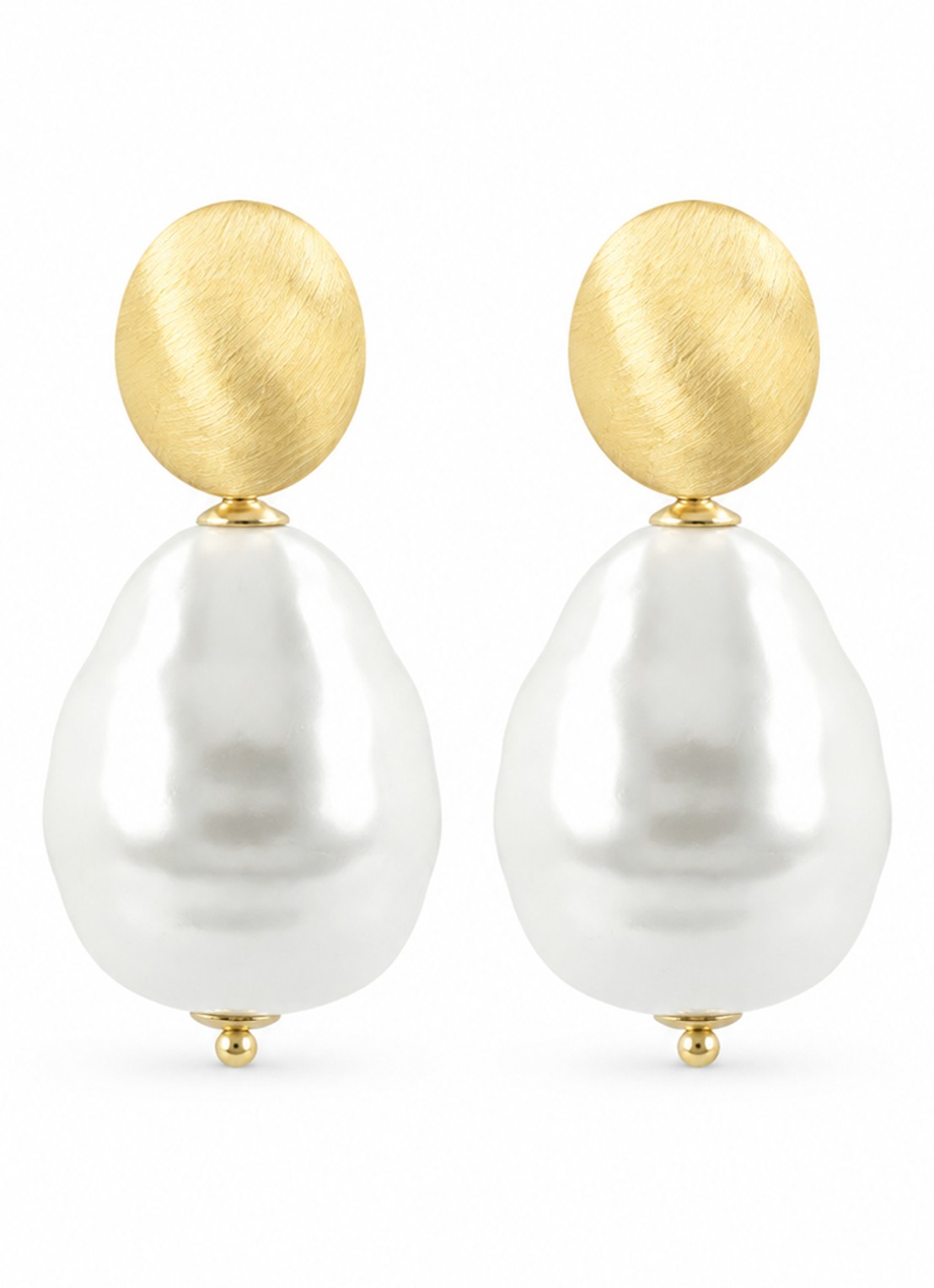 LOTT. gioielli Gold Pearl Mother Earth oorstekers verguld - voorkant parelmoer