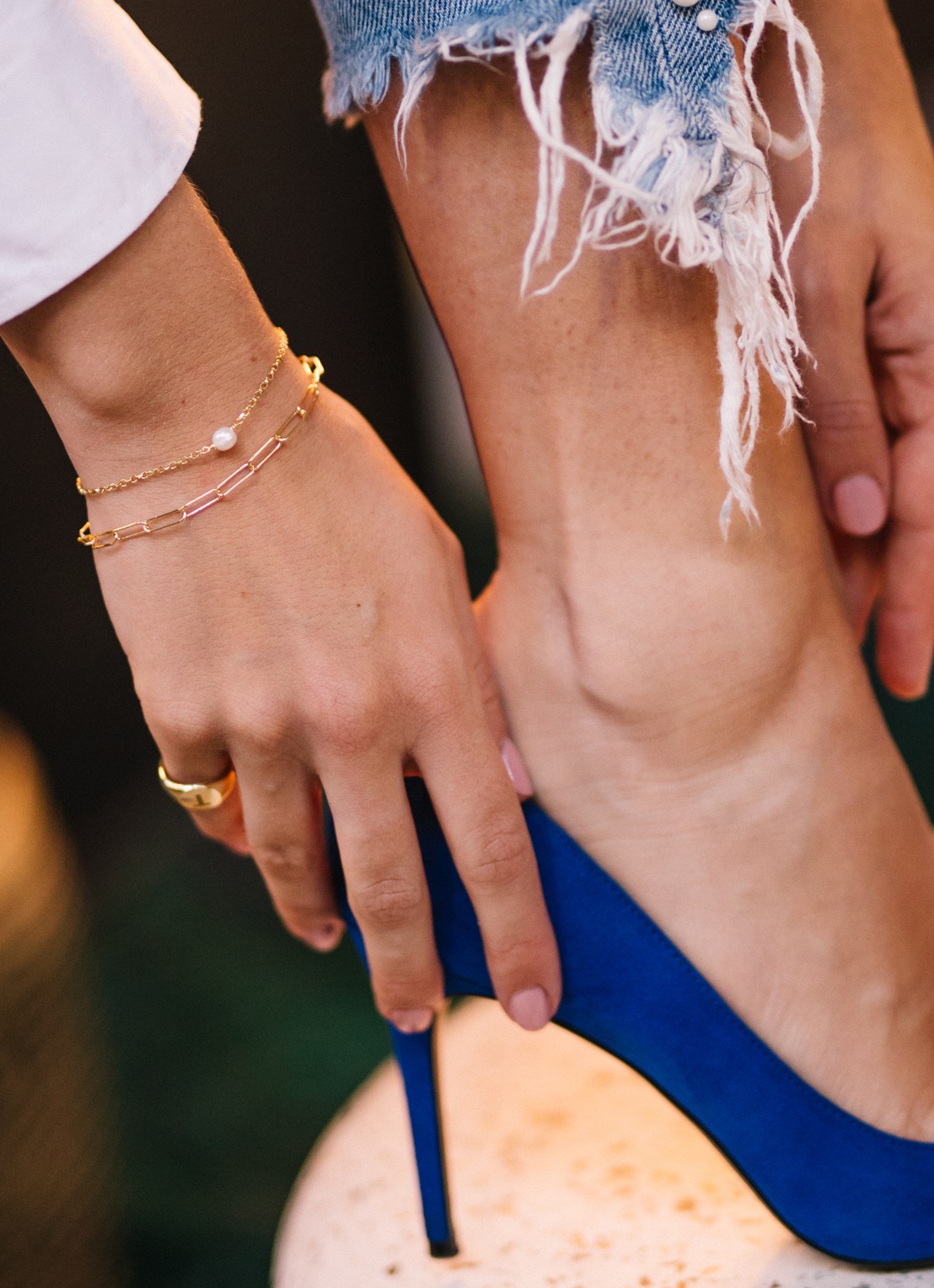 LOTT. gioielli Schakelarmband met parel - detail 3 goud