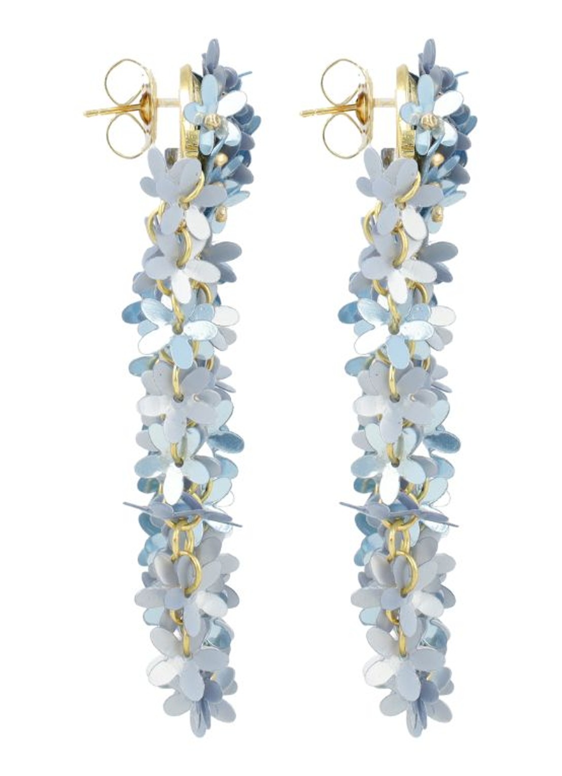 LOTT. gioielli Sequin Flower Rain oorstekers - detail 3 lichtblauw