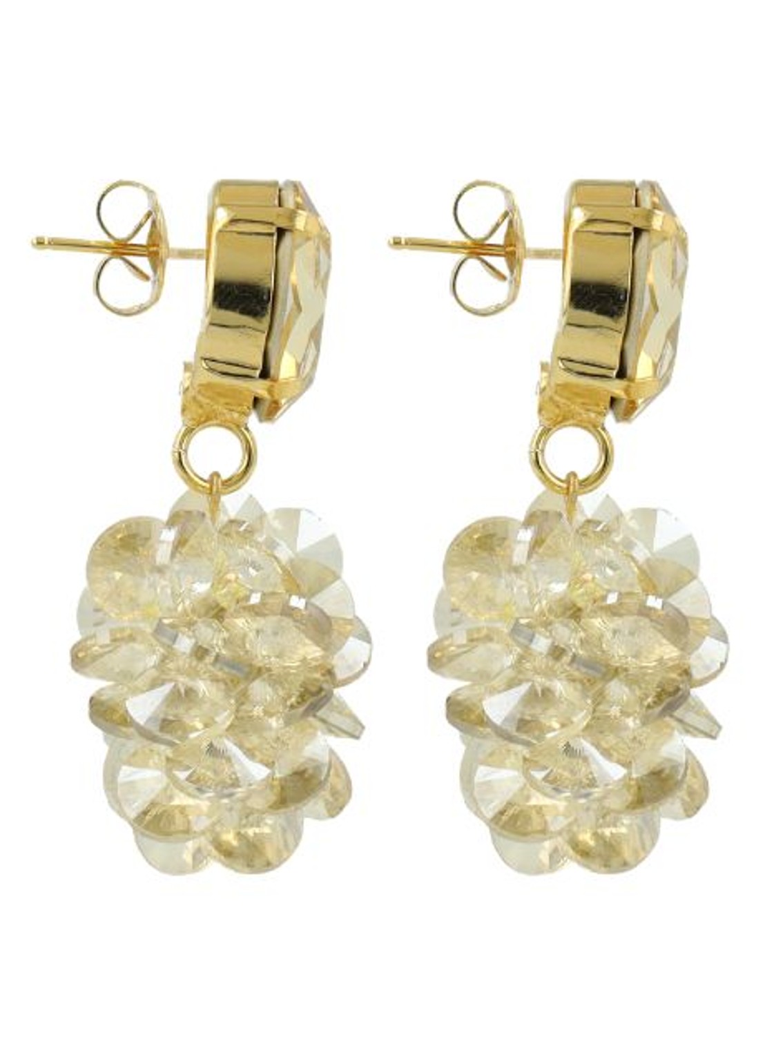 LOTT. gioielli Thick Oval Crystal Sequins Sam oorstekers - detail beige
