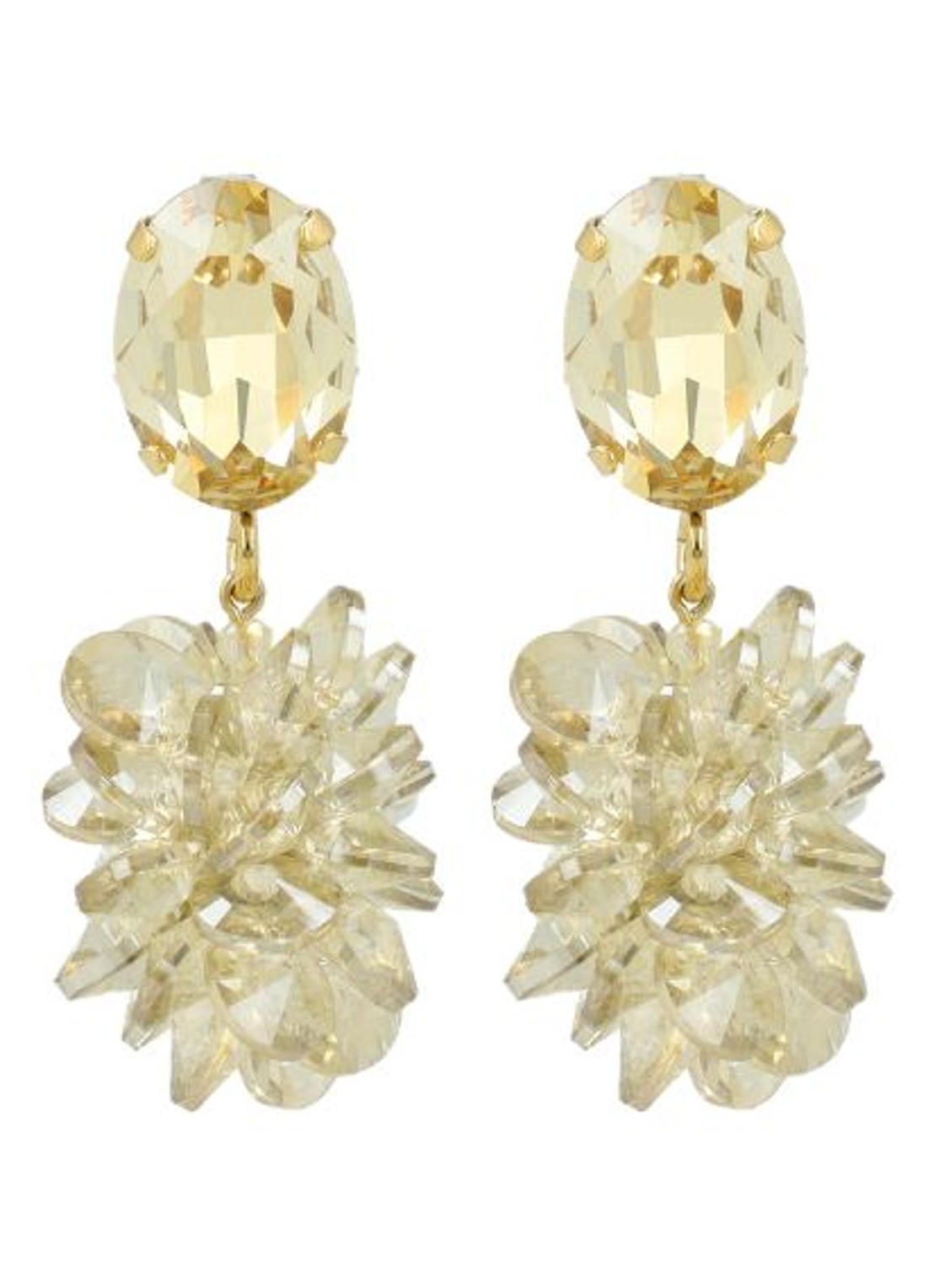 LOTT. gioielli Thick Oval Crystal Sequins Sam oorstekers - voorkant 2 beige