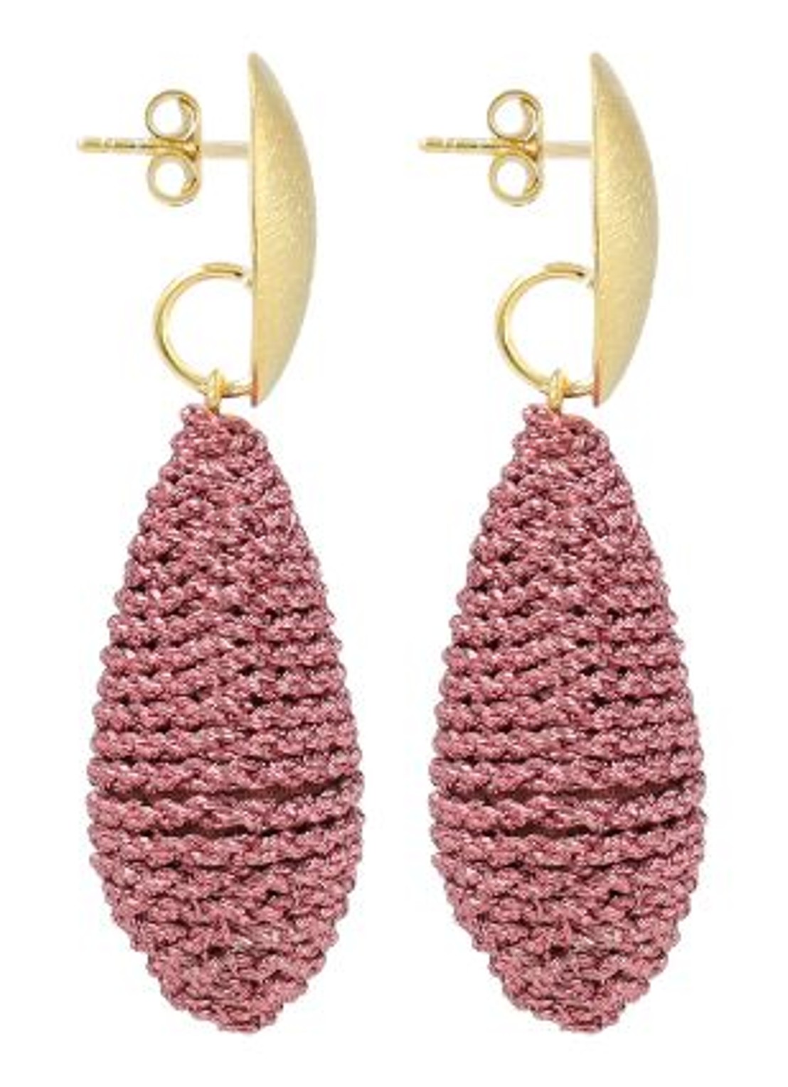 LOTT. gioielli Threated Teardrop L Bea oorstekers verguld - detail 3 oudroze