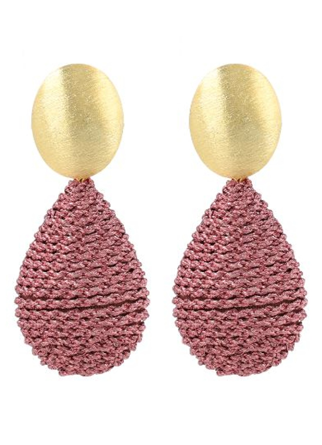 LOTT. gioielli Threated Teardrop L Bea oorstekers verguld - voorkant oudroze