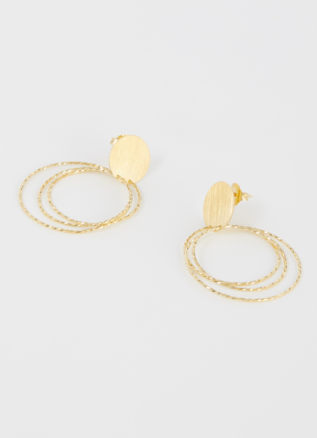 LOTT. gioielli Triple Hoop oorstekers verguld - detail goud