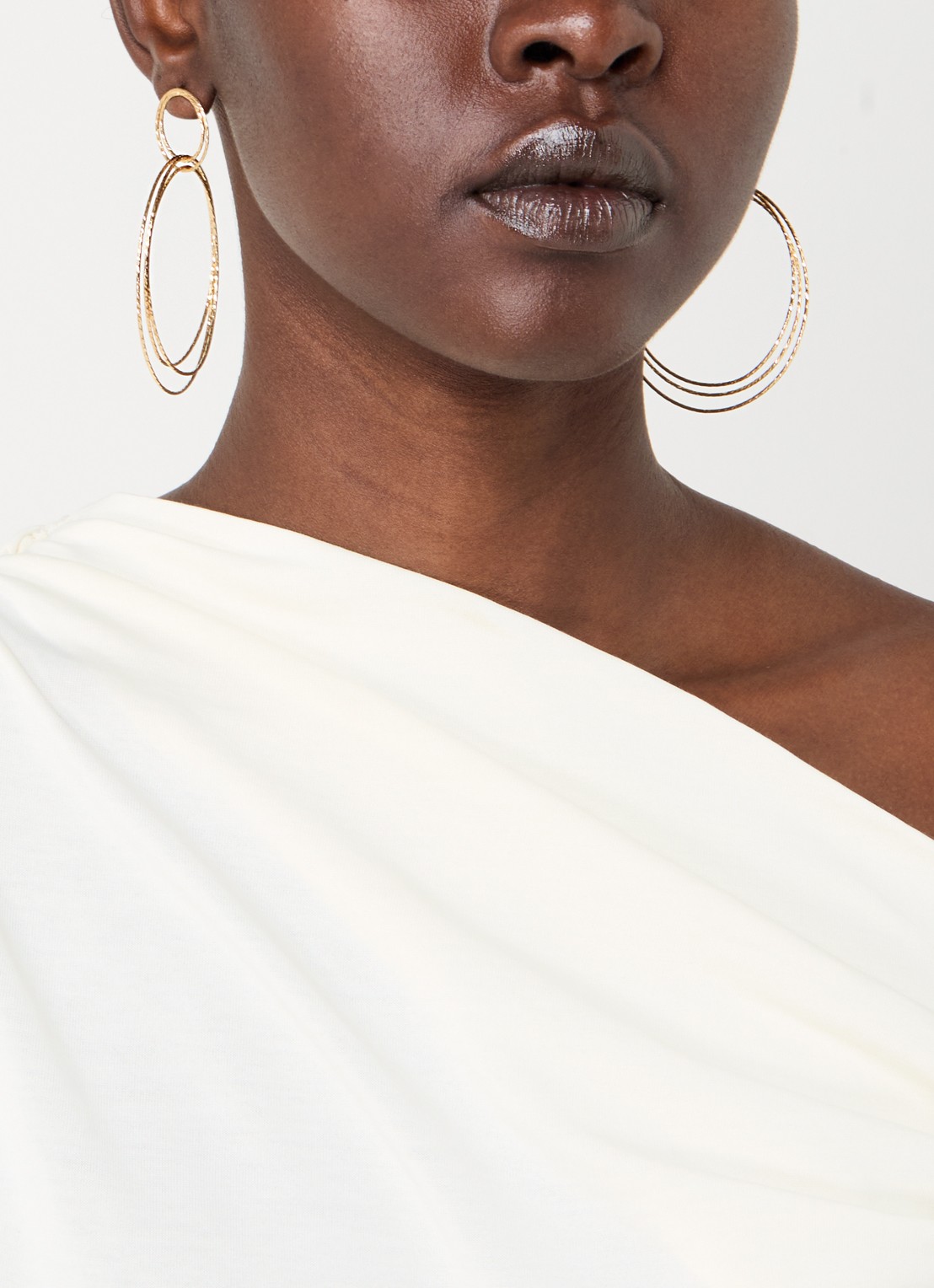 LOTT. gioielli Triple Hoops XL oorstekers verguld - voorkant 2 goud