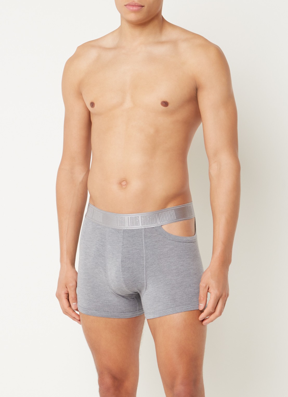 Louis Gabriel Nouchi Boxershort met logoband en cut-out detail - voorkant 2 grijsmele