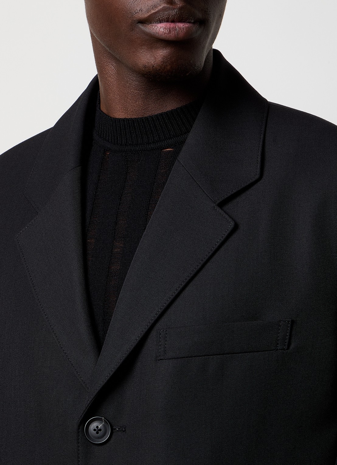 Louis Gabriel Nouchi Oversized colbert in wolblend - detail 5 zwart