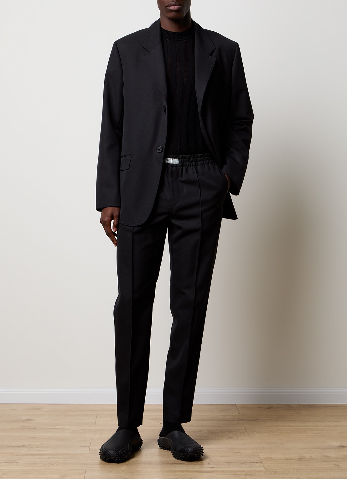 Louis Gabriel Nouchi Oversized colbert in wolblend - voorkant 2 zwart