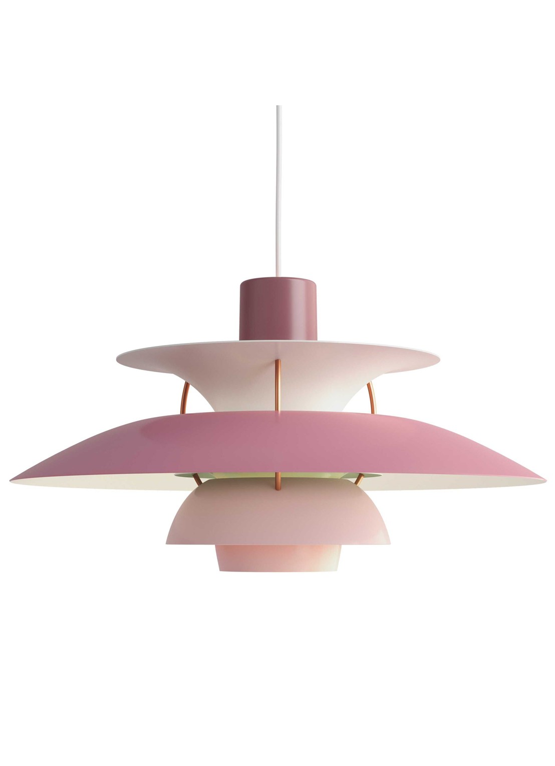 Louis Poulsen PH 5 hanglamp Ø 50 cm - voorkant roze