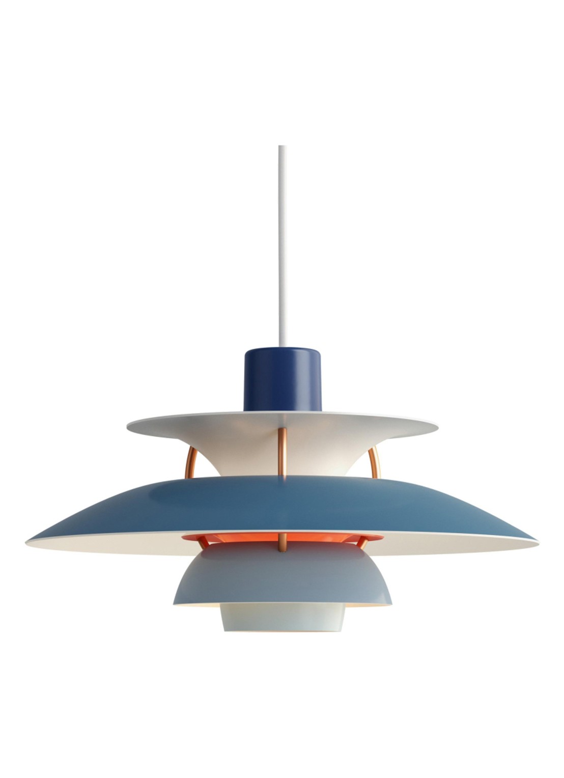 Louis Poulsen PH 5 Mini hanglamp Ø 30 cm - voorkant blauw