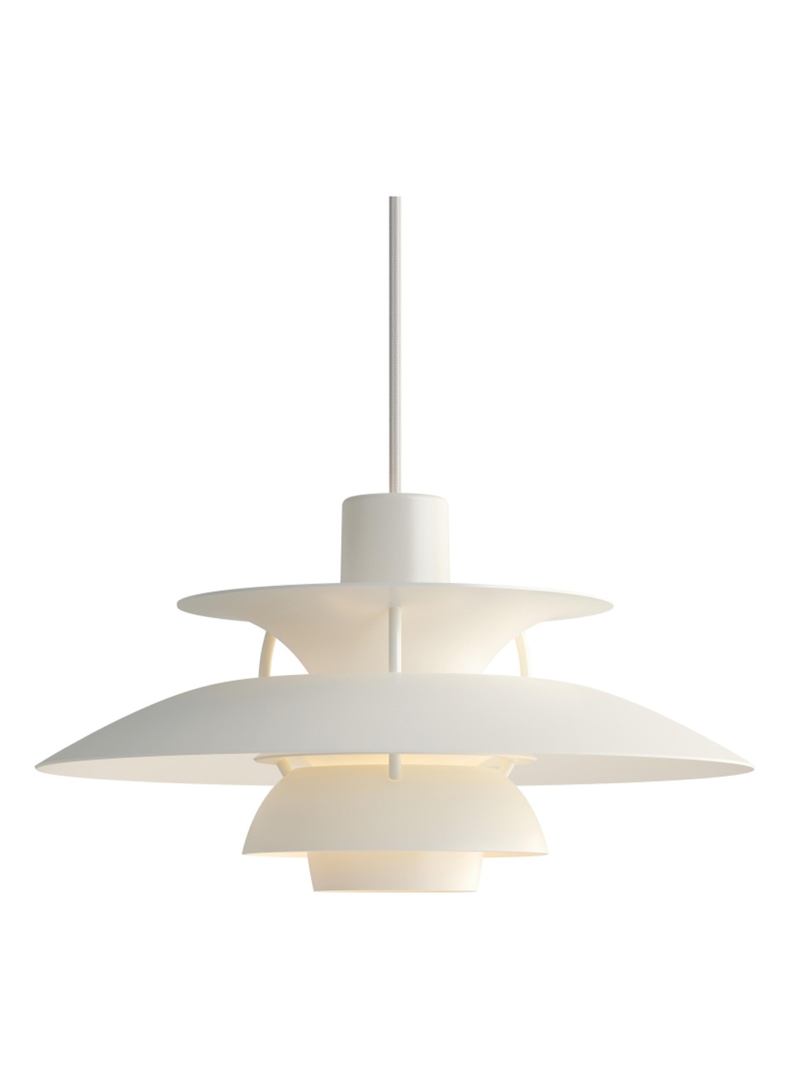 Louis Poulsen PH 5 Mini hanglamp Ø30 cm - voorkant wit