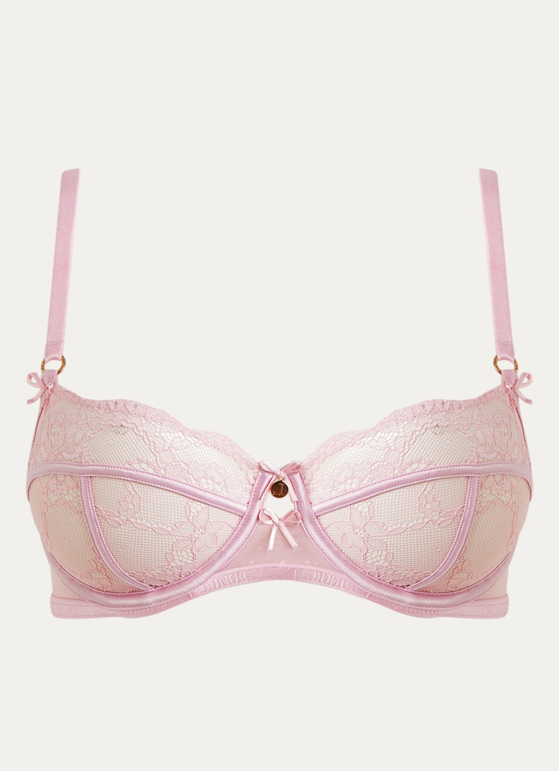 Lounge Adelyn balconette bh van kant - voorkant roze