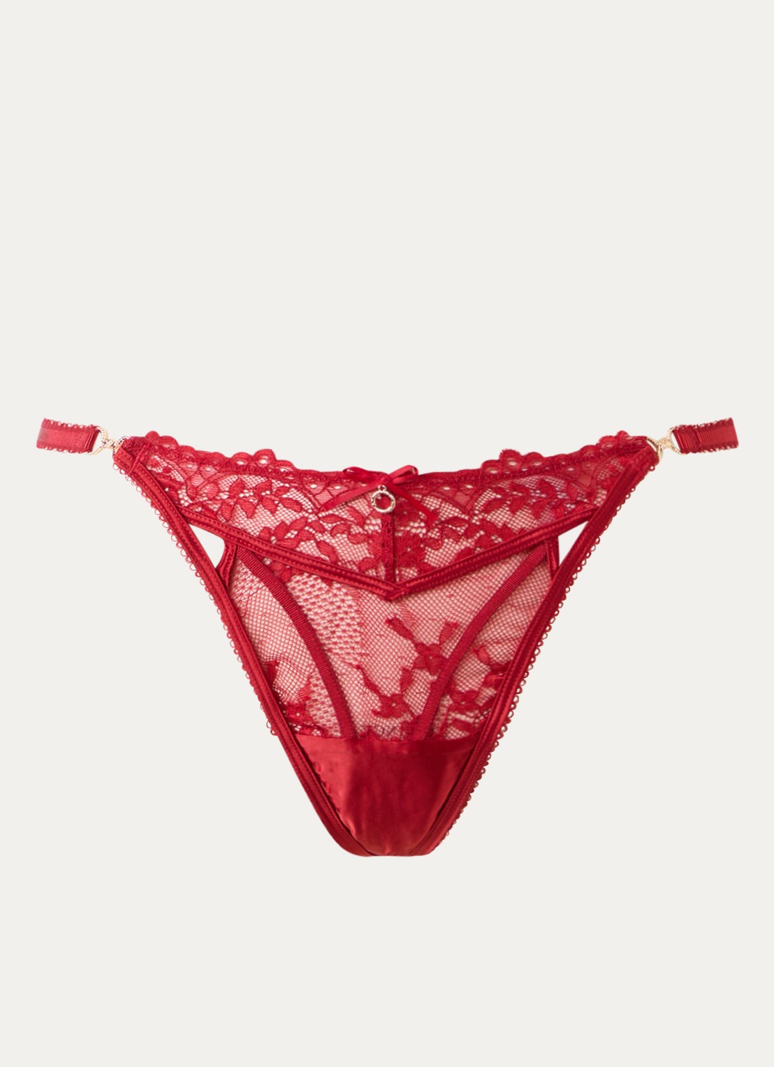 Lounge Adore string van kant - voorkant 4 rood