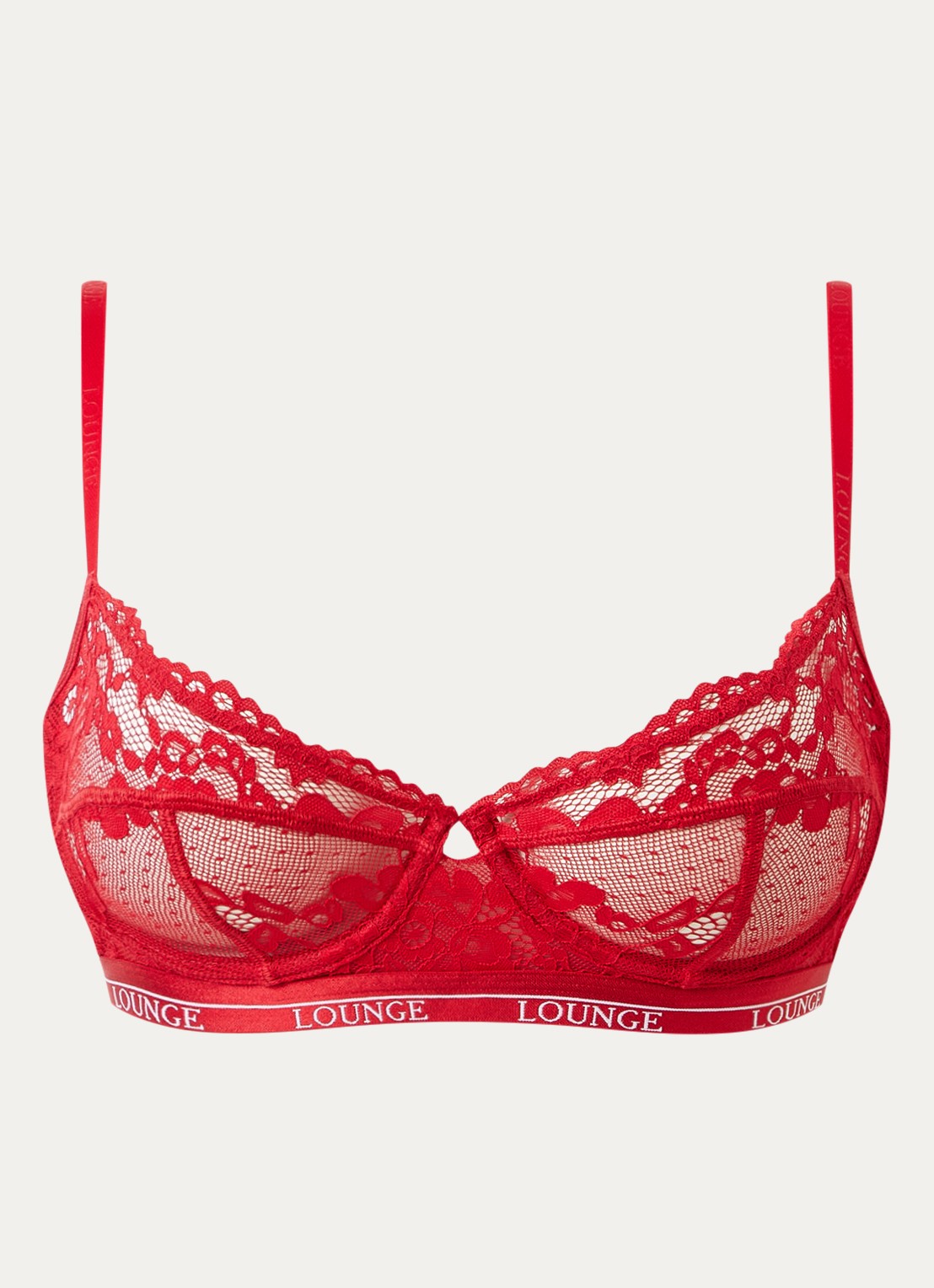 Lounge Blossom balconette bh van kant - voorkant 4 rood