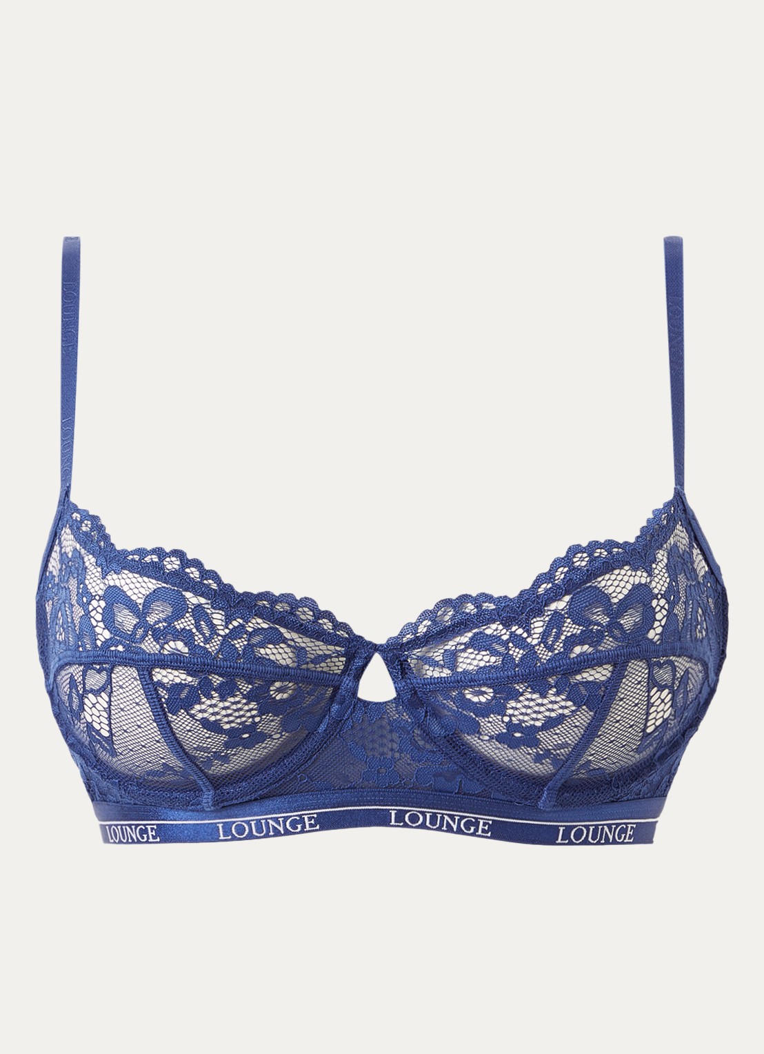 Lounge Blossom balconette bh van kant - voorkant 4 donkerblauw