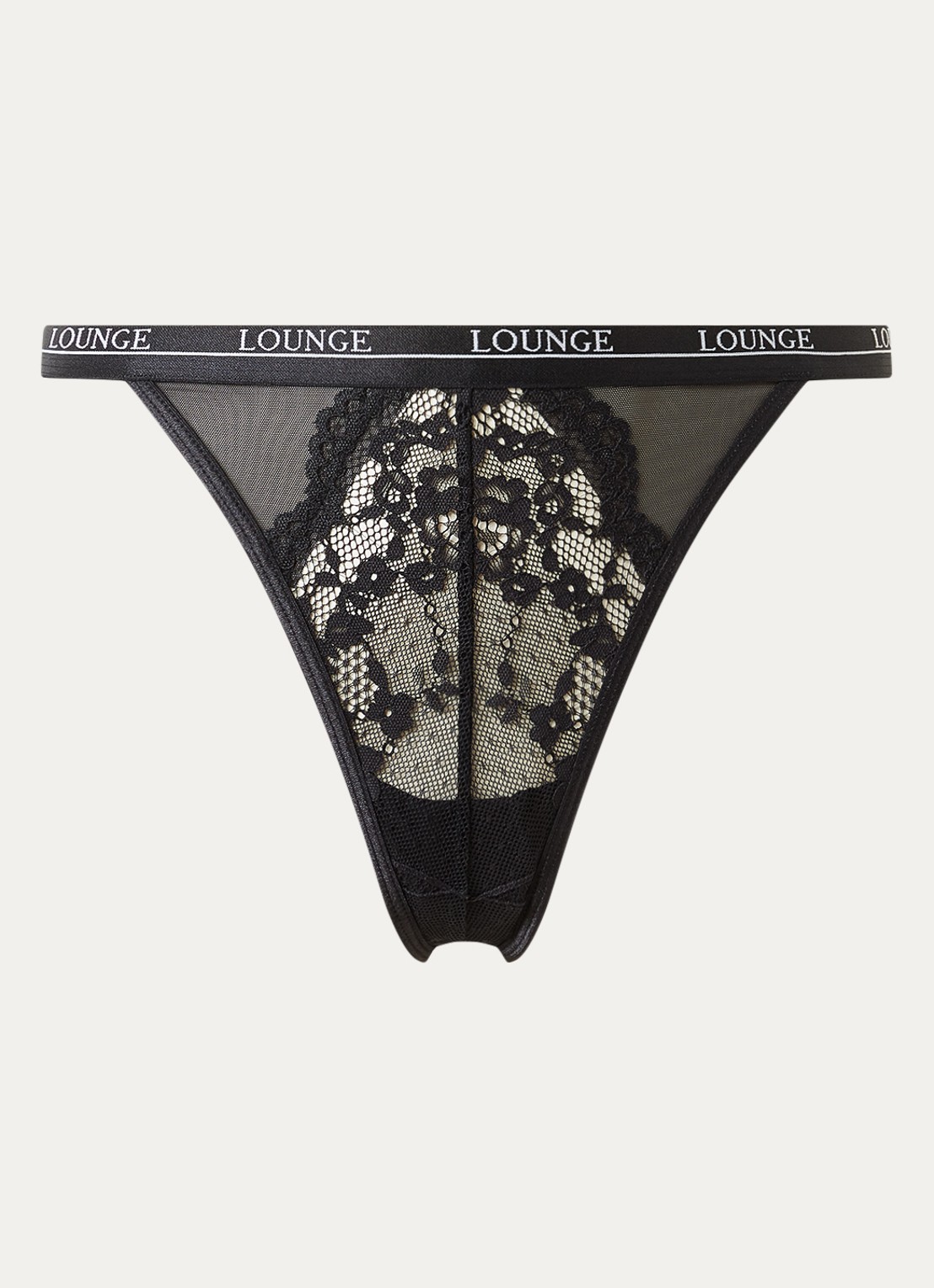 Lounge Blossom tanga met logoband - voorkant zwart