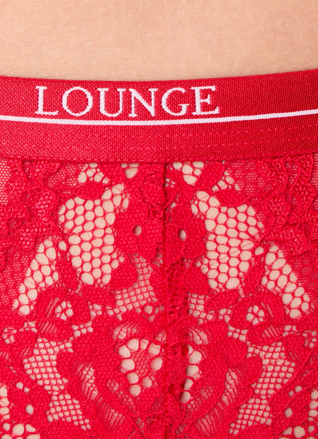 Lounge Blossom tanga met logoband - detail 3 rood