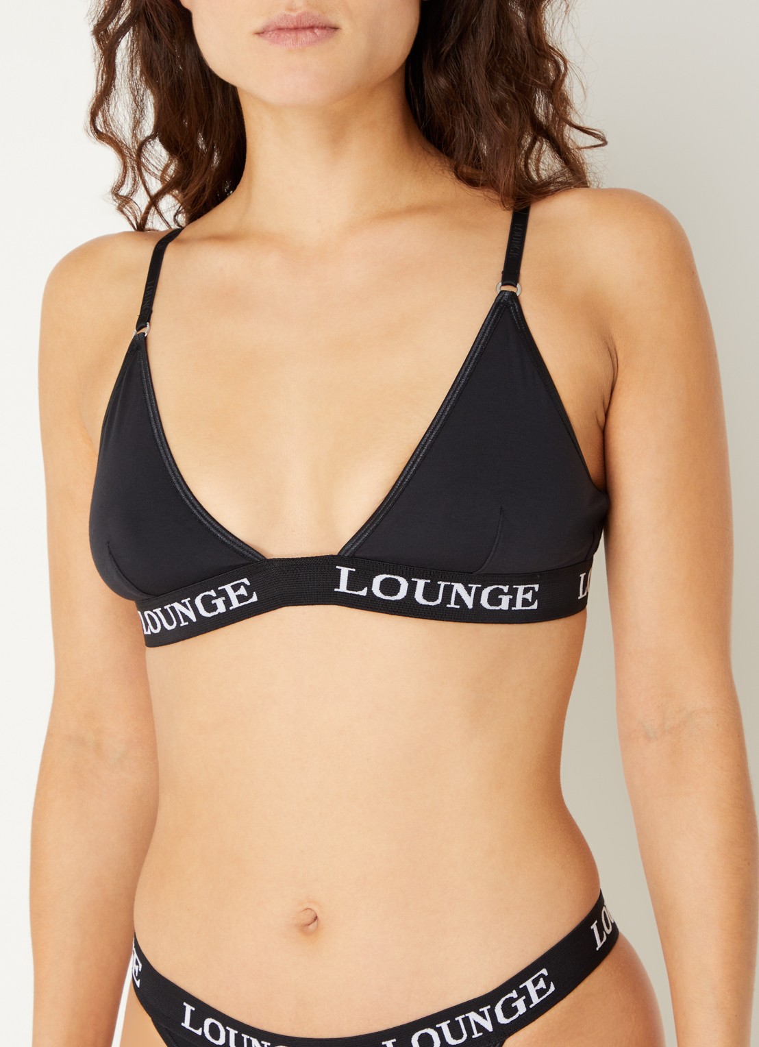 Lounge Bralette met logoband - detail 3 zwart