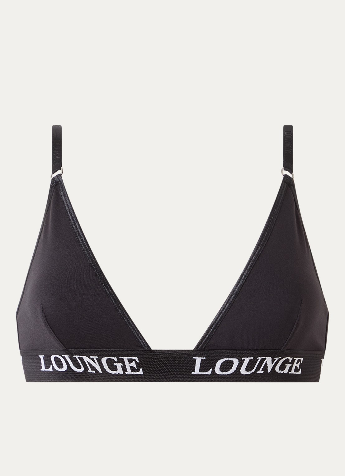 Lounge Bralette met logoband - voorkant zwart