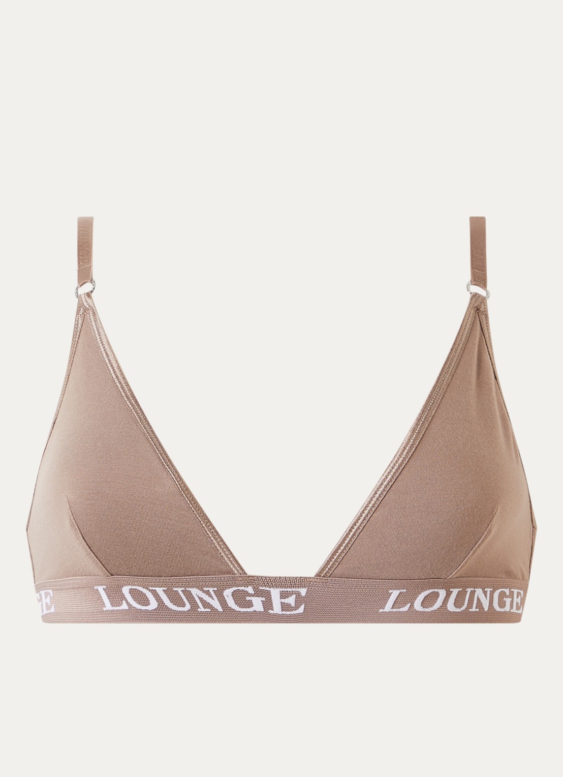 Lounge Bralette met logoband - voorkant beige