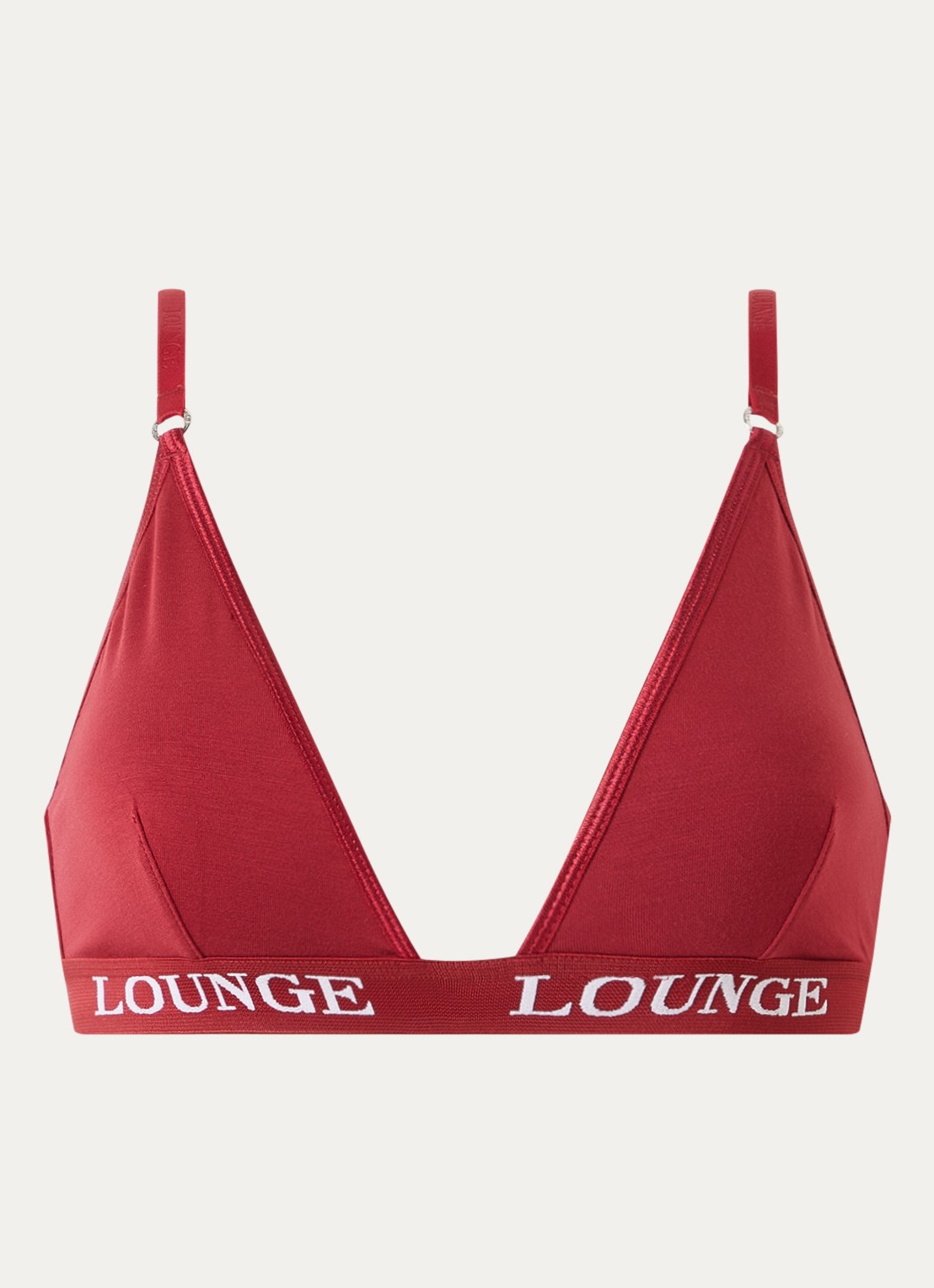 Lounge Bralette met logoband - voorkant bordeauxrood