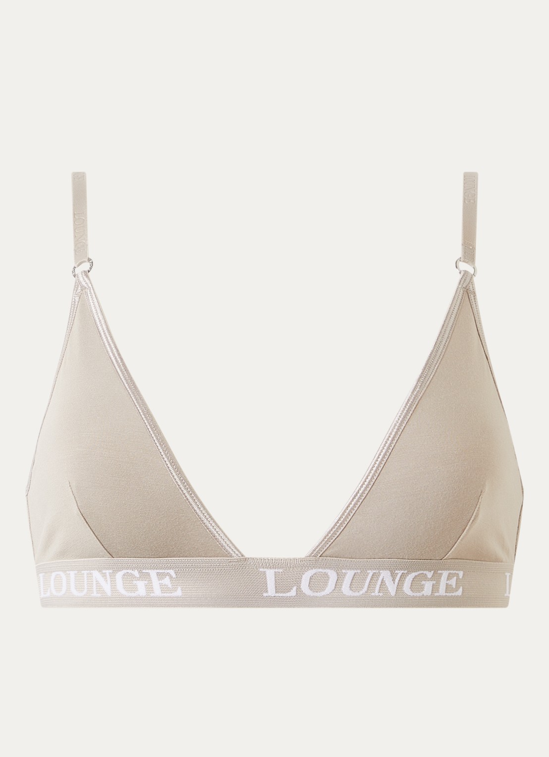 Lounge Bralette met logoband - voorkant 2 beige