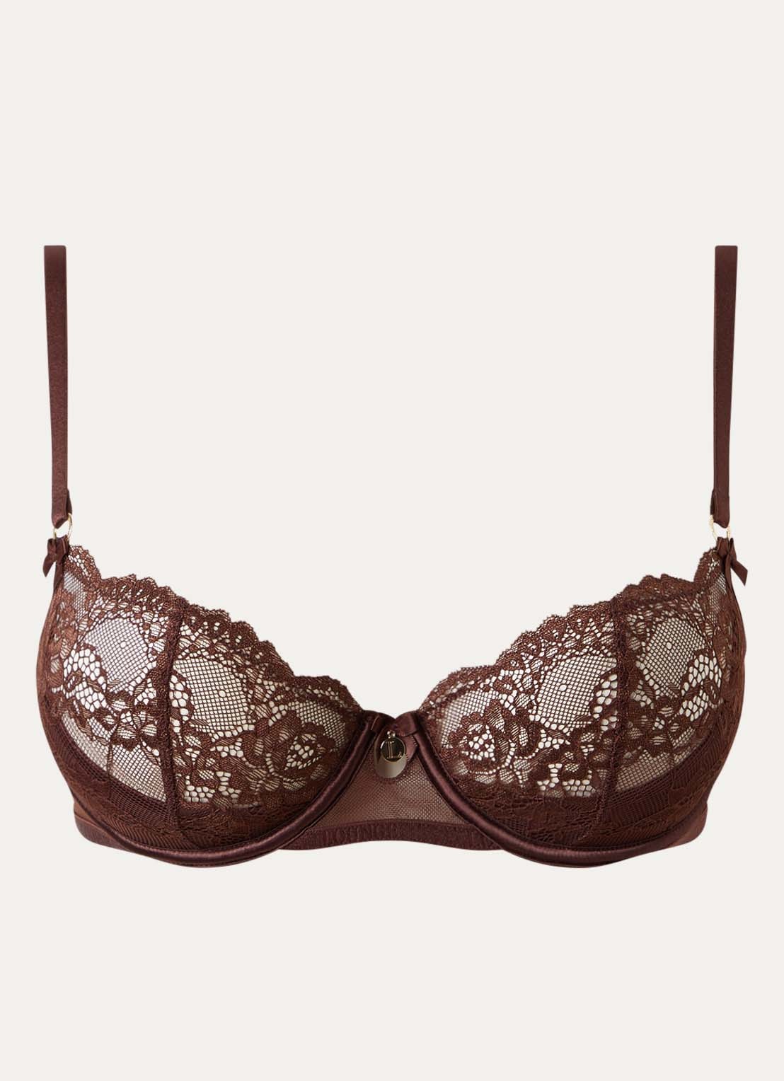 Lounge Brianna plunge bh van kant - voorkant 2 bruin