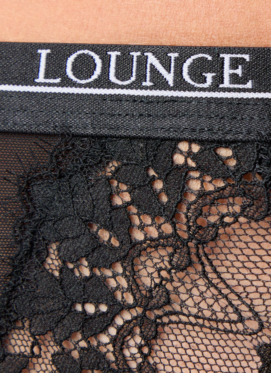 Lounge Entice tanga van kant met logoband - detail 3 zwart