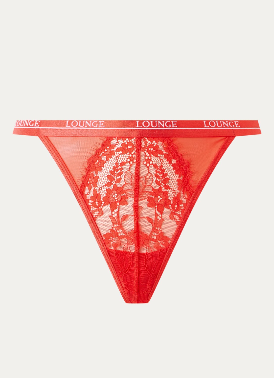 Lounge Entice tanga van kant met logoband - voorkant 3 rood