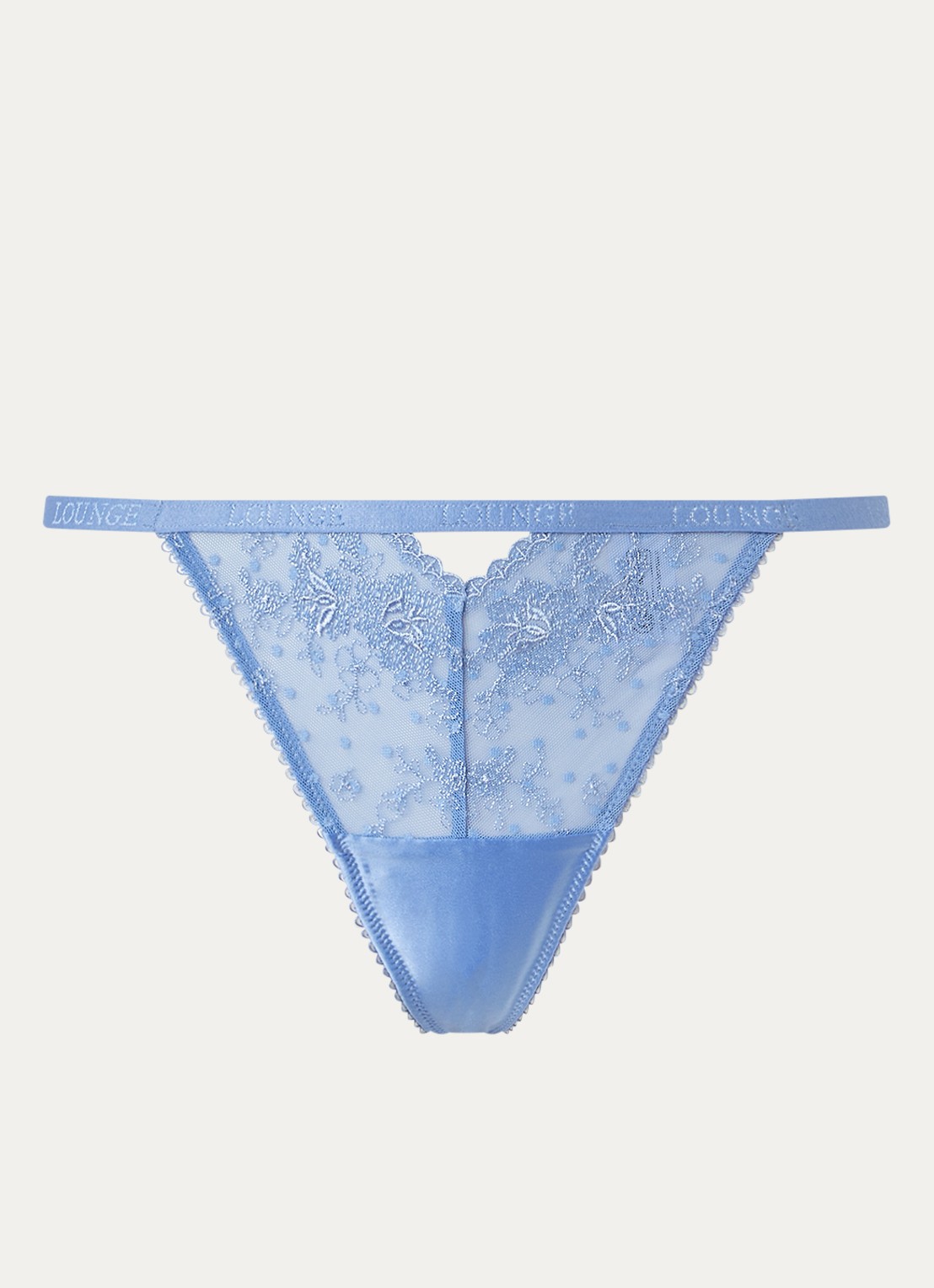 Lounge Flirt string van mesh - voorkant blauw