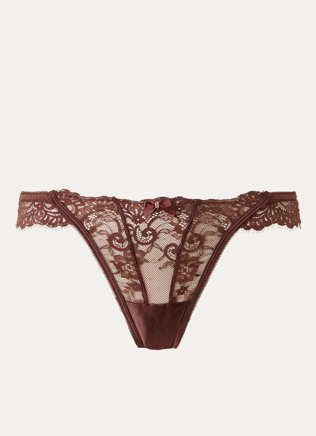 Lounge Flutter string van kant - voorkant 4 bruin